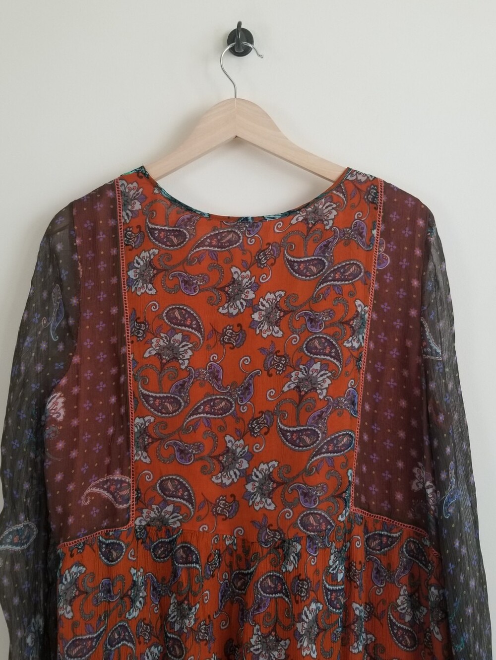 Sundance Artist Devine Rust Boho Western Embroidered Dress Large - Picture 5 of 7